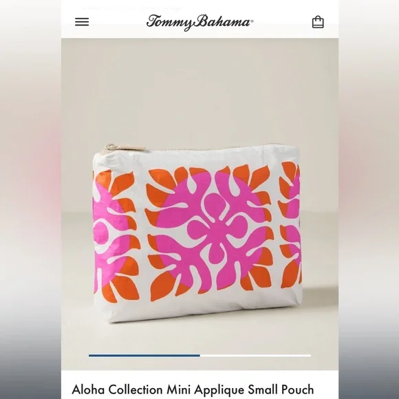 ALOHA Collection Splash-Proof Mini Appliqué Small Pouch in Zest - Picture 1 of 9